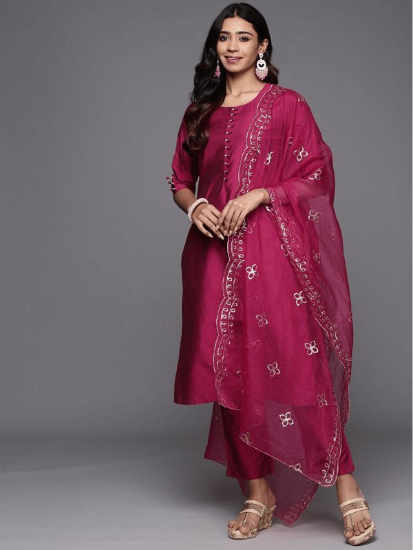 Embroidered Georgette Salwar Kameez – Peach