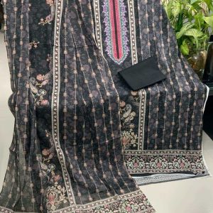 Midnight Black Elegant Jam Jam Swiss Cotton 3 Piece